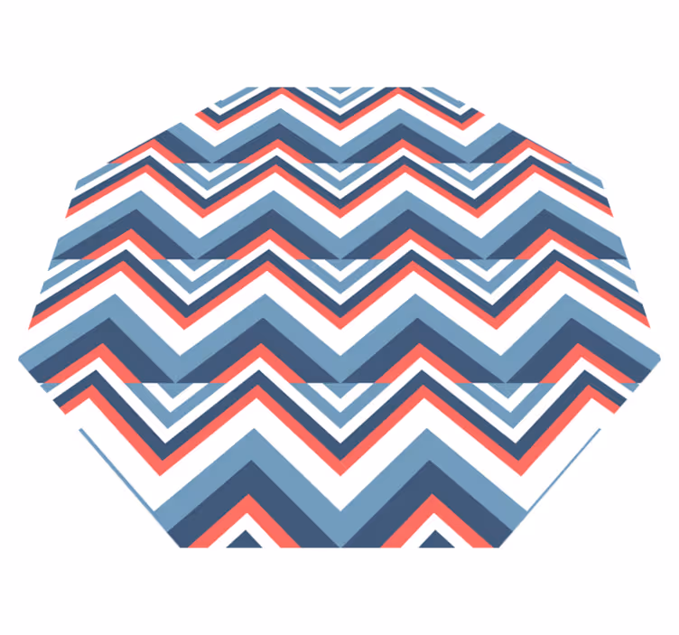 Tappeto vinile geometrico blocco di colore chevron - TenStickers