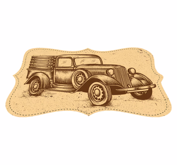 Tappeto design vintage in stile camion - TenStickers