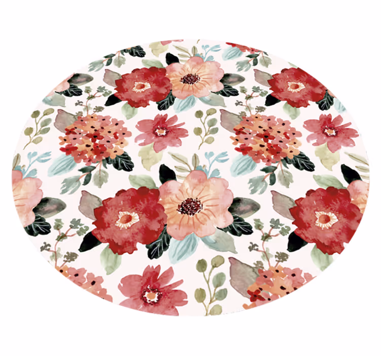 Tappeto in vinile stile vintage con fiori - TenStickers