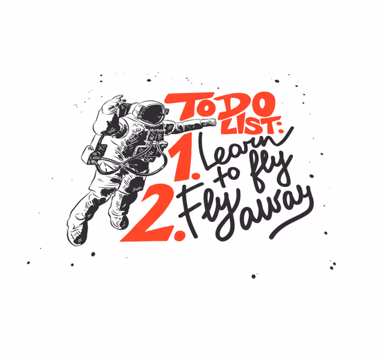 Tappeto vinile frase lista delle cose da fare astronauta - TenStickers