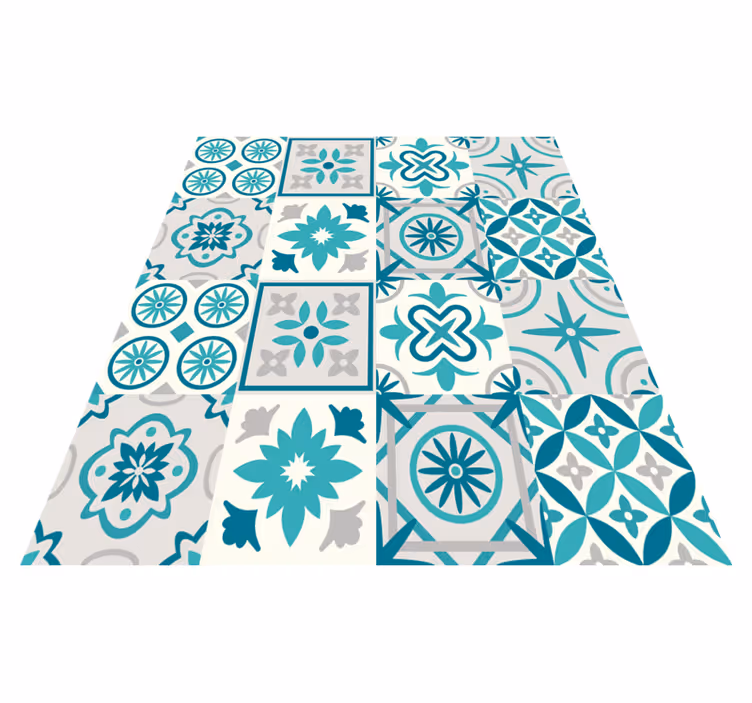 Tappeto pvc cucina eclettico turchese - TenStickers
