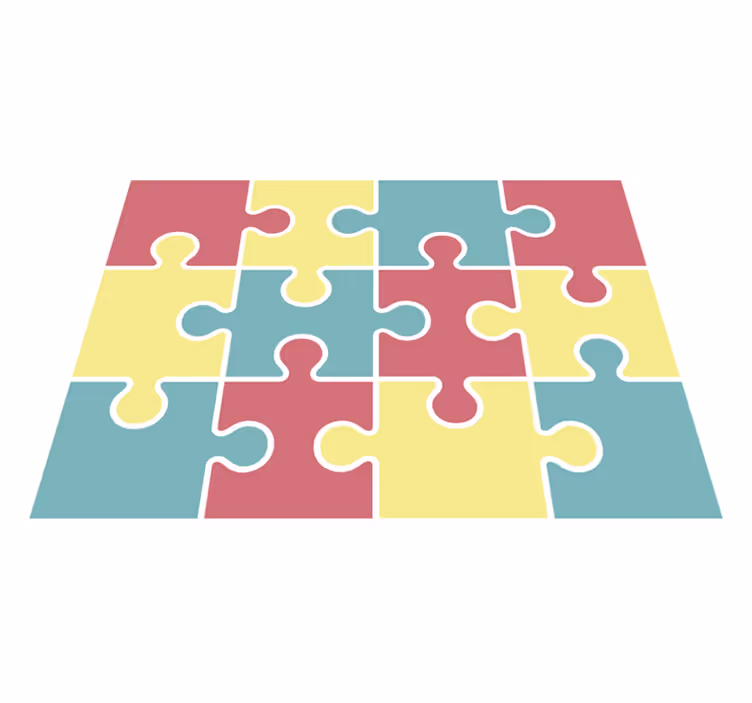 Tappeto vinile giochi gioco del pezzo del puzzle - TenStickers