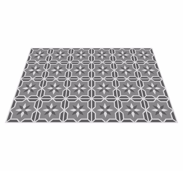 Tappeto in vinile cucina geometrico sfondo grigio - TenStickers