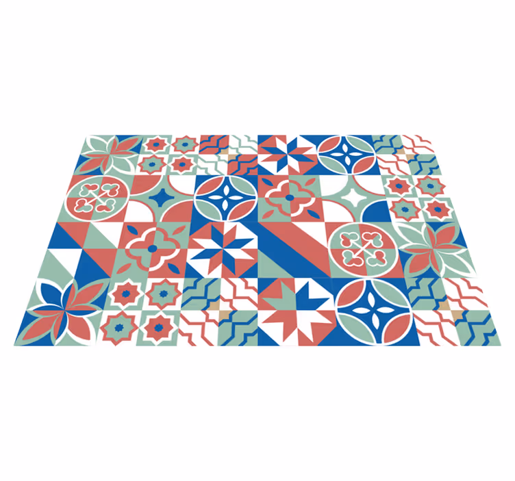 Tappeto PVC cucina piastrelle con motivi diversi - TenStickers