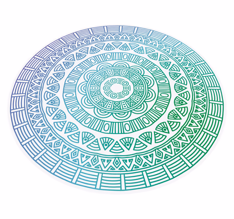 Splendido tappeto decorativo rotondo in vinile mandala - TenStickers