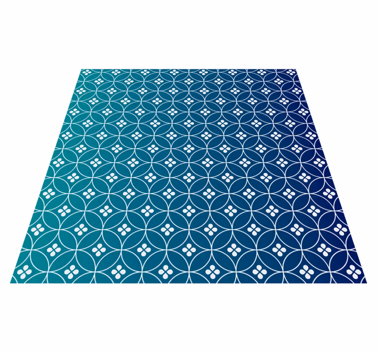 Tappeto vinile geometrico sovrapposizione blu geometrica - TenStickers