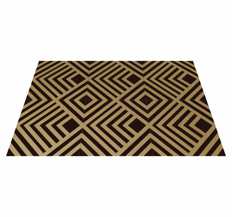 Tappeto vinile geometrico strisce angolari beige - TenStickers