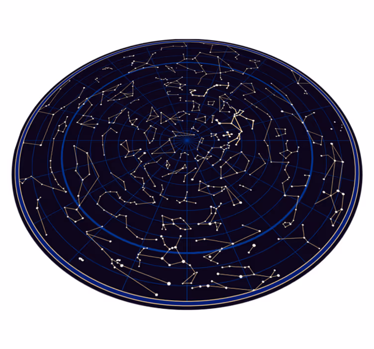 Tappeto vinile mappamondo circolare della costellazione - TenStickers