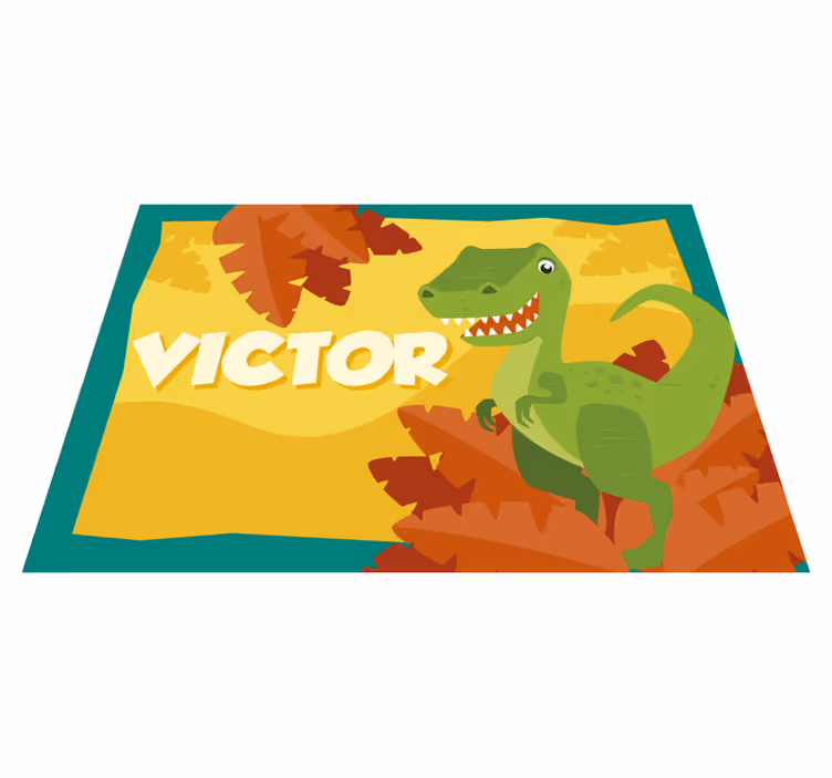 Tappeto vinile con nome personalizzazione dei dinosauri - TenStickers