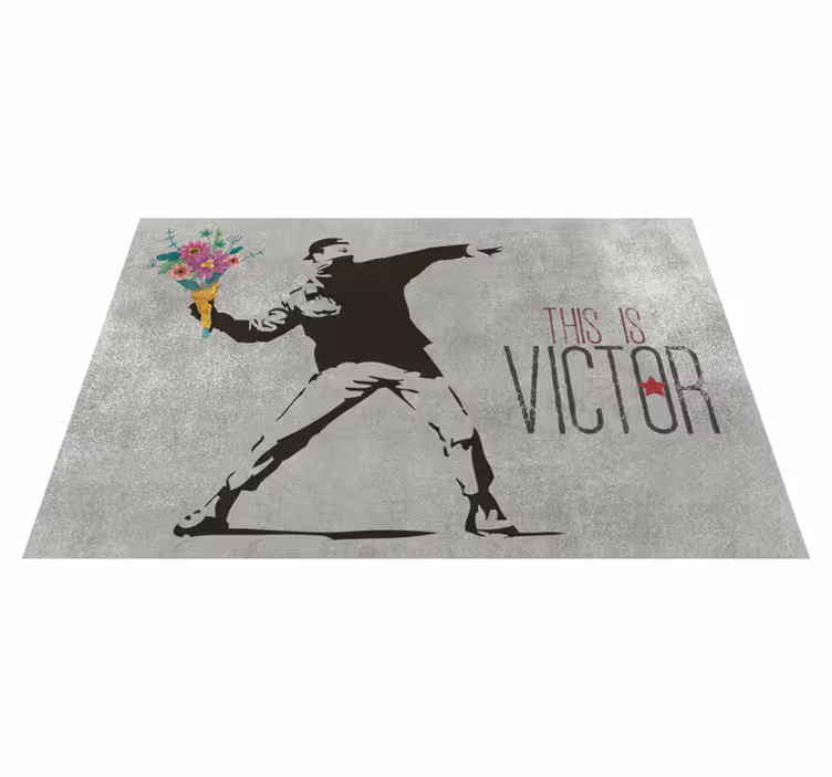 Tappeto vinile con nome mazzolino personalizzato - TenStickers