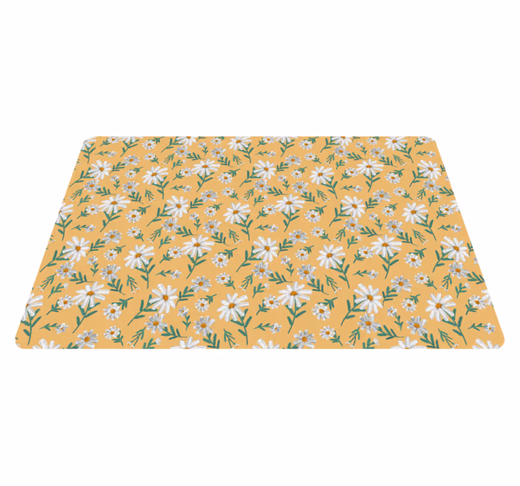 Tappeto vinile fiori motivo a margherita - TenStickers