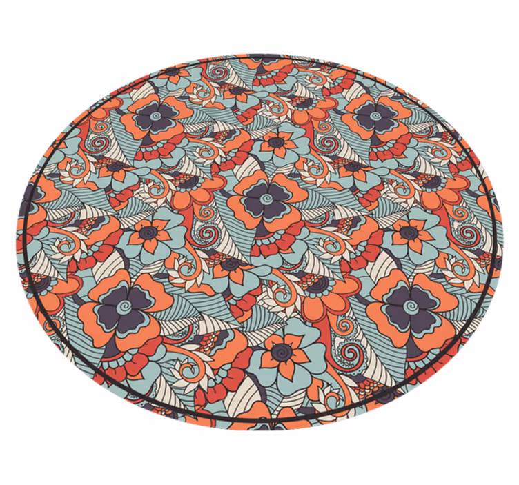 Tappeto vinile fiori motivo floreale mandala - TenStickers