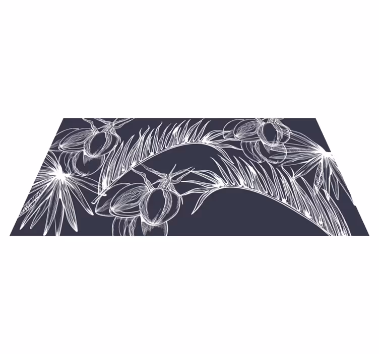 Tappeto vinile fiori linea d'arte botanica - TenStickers