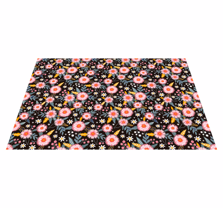 Tappeto vinile fiori dettaglio motivo floreale - TenStickers