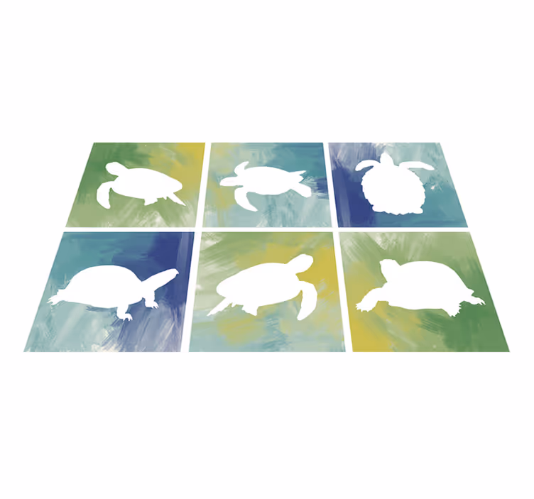 Tappeto vinile animali mosaico di sagoma tartaruga - TenStickers