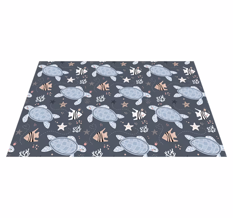 Tappeto vinile per bambini creature marinare - TenStickers