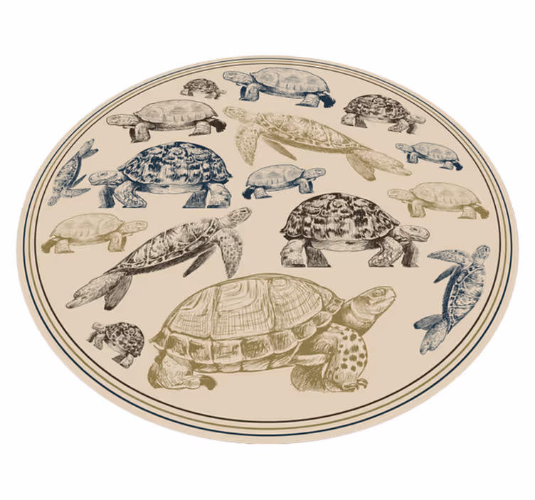 Tappeto vinile animali illustrazioni di tartarughe - TenStickers