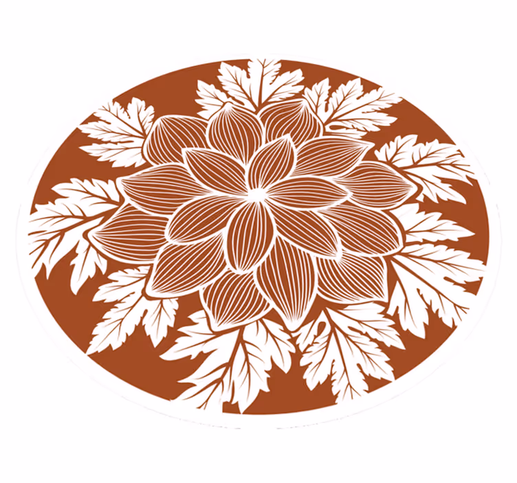Tappeto vinile fiori centrotavola con motivi botanici - TenStickers