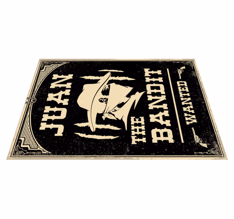 Tappeto vinile con nome tema del bandito occidentale - TenStickers
