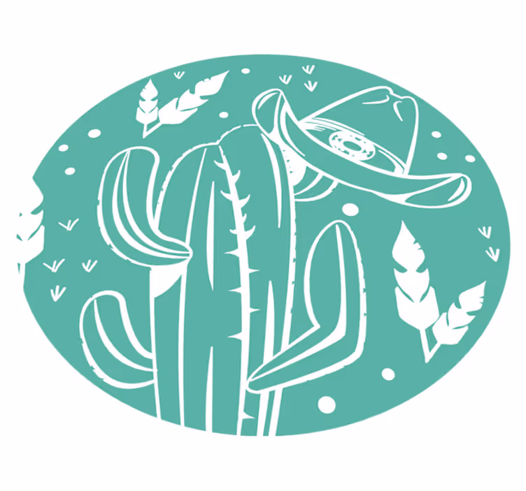 Tappeto vinile fiori tema cactus botanico - TenStickers