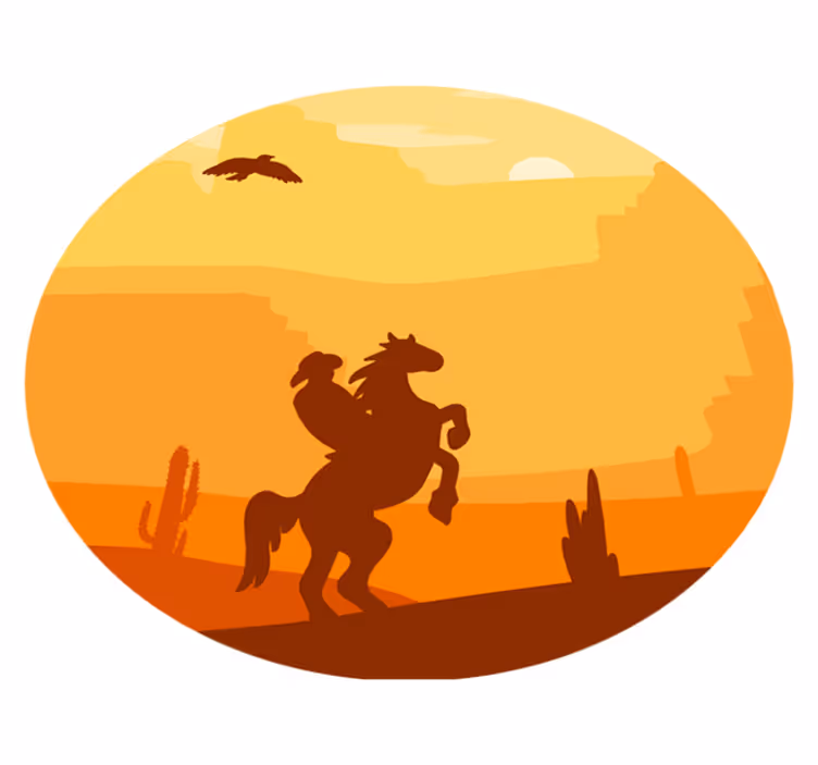 Tappeto vinile animali sagoma del tramonto - TenStickers