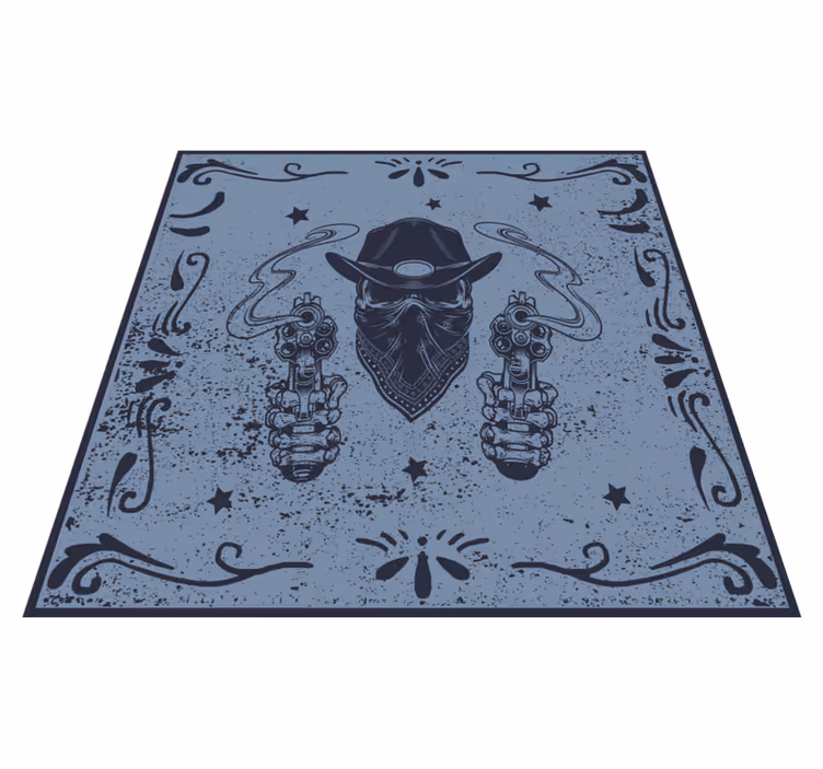 Tappeto vinile giochi immagini del duello da cowboy - TenStickers