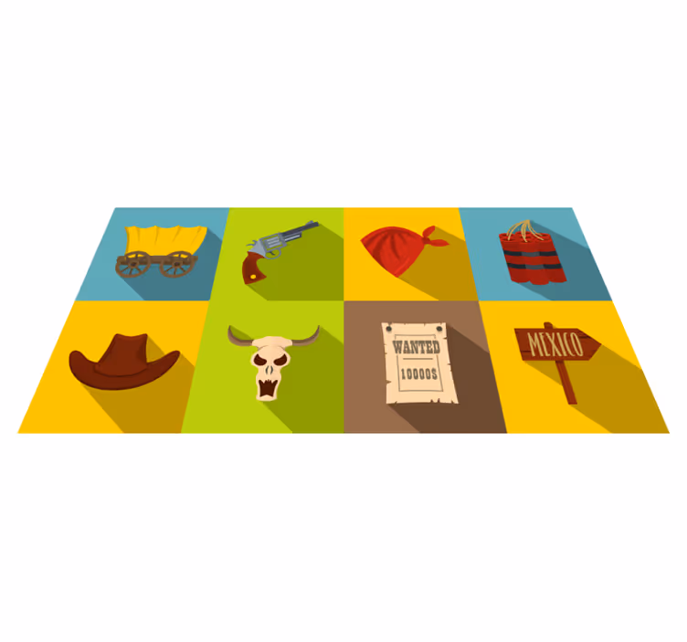 Tappeto vinile giochi avventura occidentale - TenStickers