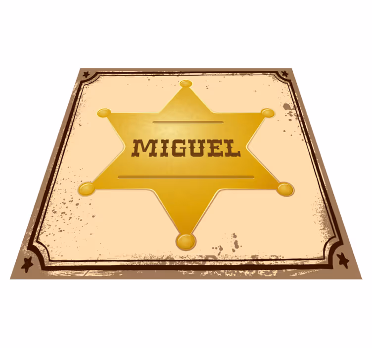 Tappeto vinile con nome distintivo da sceriffo - TenStickers