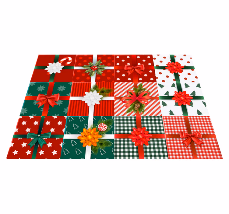 Tappeto Vinile Natale modelli regalo festivi - TenStickers