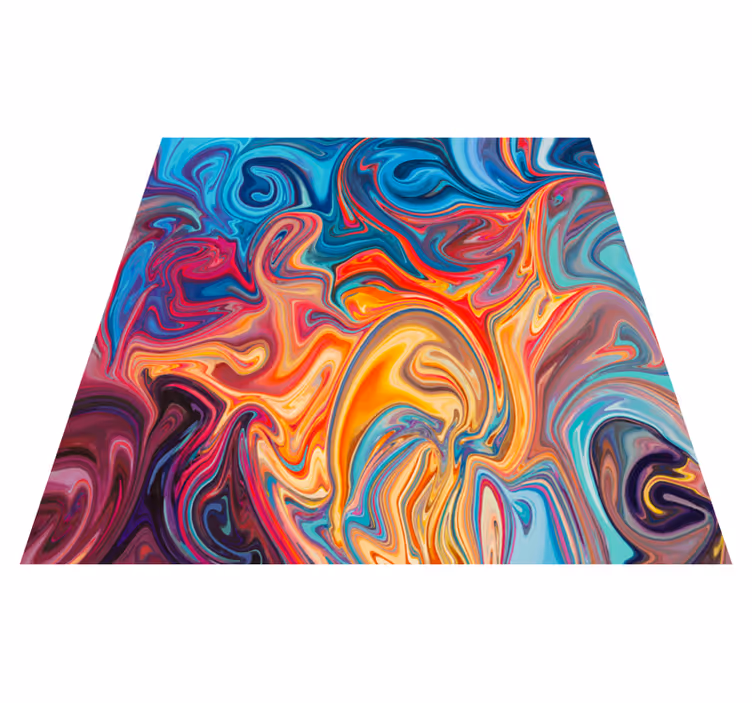 Tappeto vinile motivi colori vorticosi - TenStickers