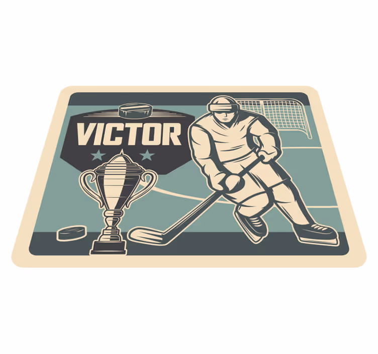 Tappeto vinile con nome grafica sportiva personalizzabile - TenStickers
