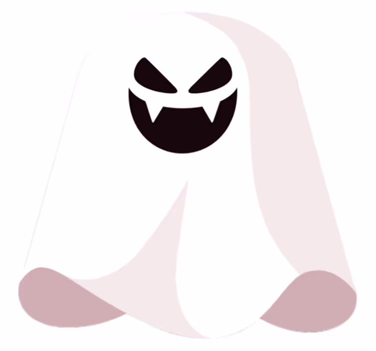 Tappeto vinile Halloween fantasma monocromatico - TenStickers