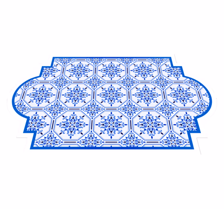 Tappeto vinile piastrelle piastrelle blu decorate - TenStickers