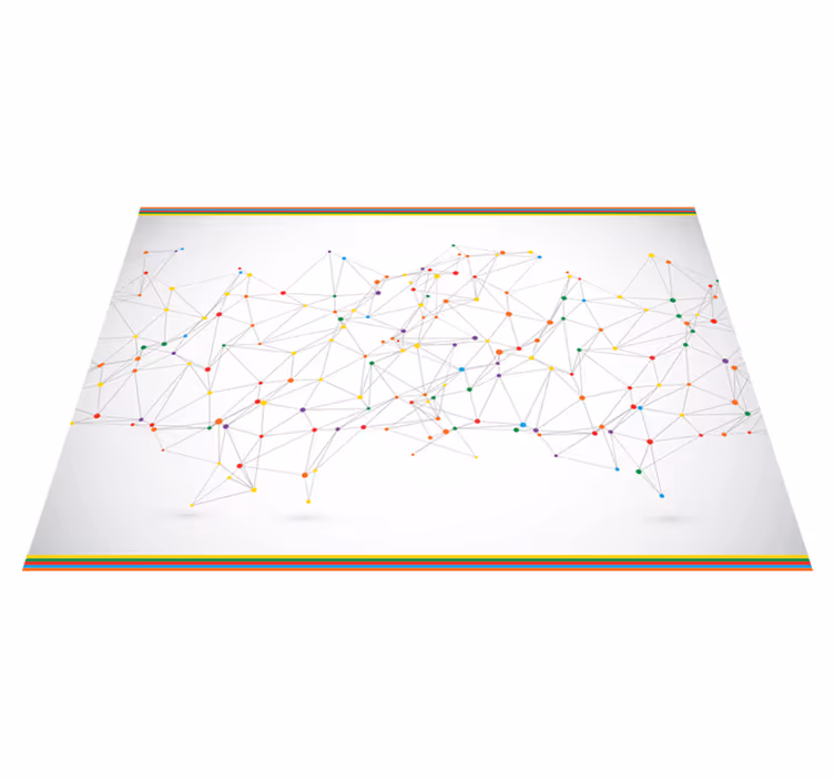 Tappeto vinile geometrico connessioni geometriche - TenStickers