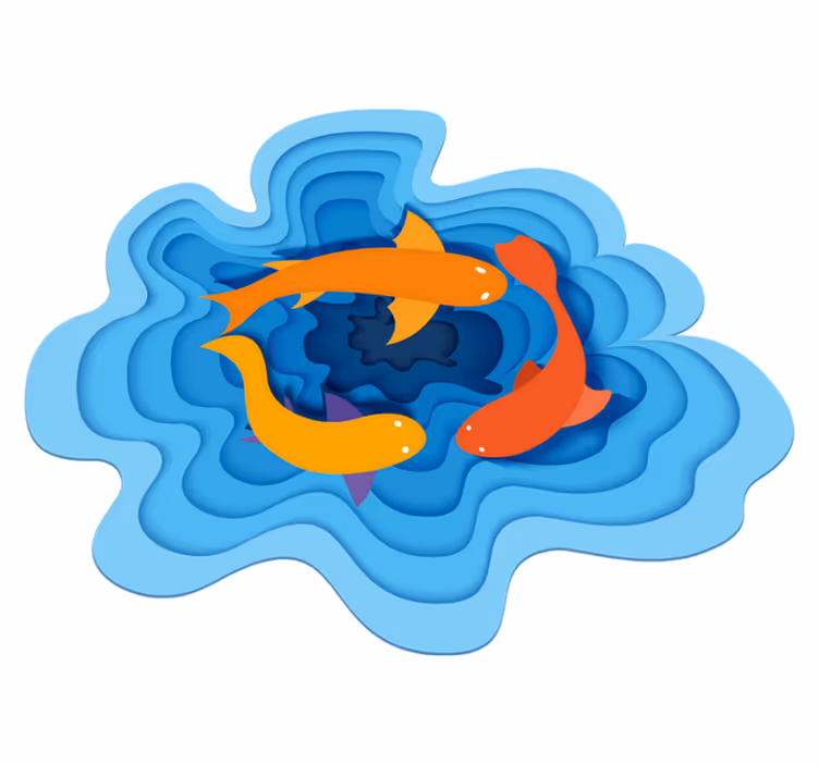Tappeto vinile animali modello koi acquatico - TenStickers