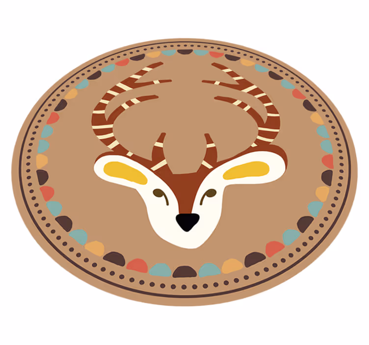 Tappeto vinile per bambini motivo circolare di cervi - TenStickers