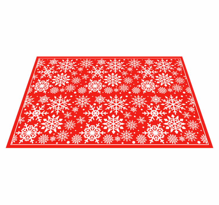 Tappeto Vinile Natale motivo celebrativo del fiocco di neve - TenStickers