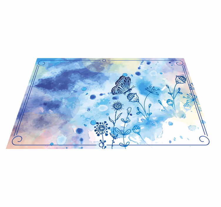 Tappeto vinile fiori eleganza floreale dell'acquerello - TenStickers