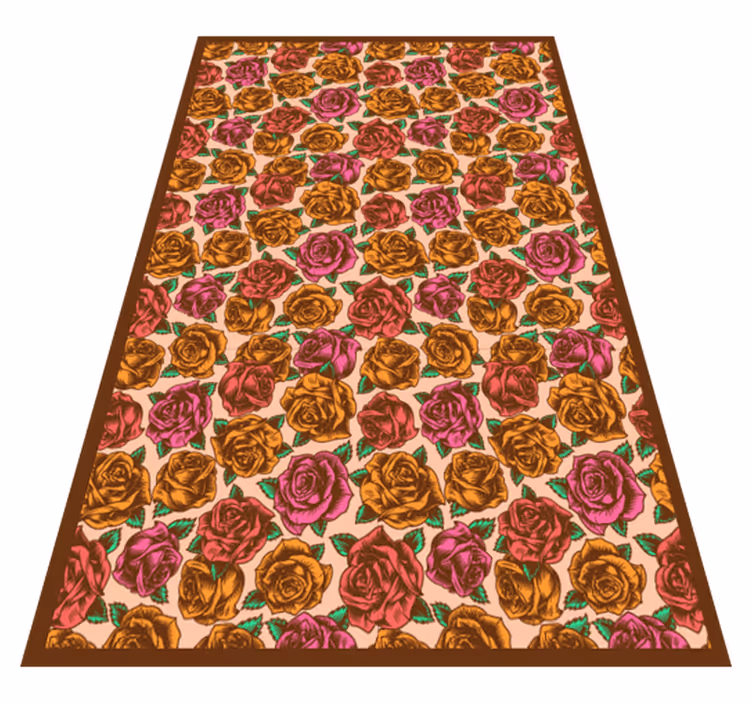 Tappeto vinile fiori fantasia a rose - TenStickers