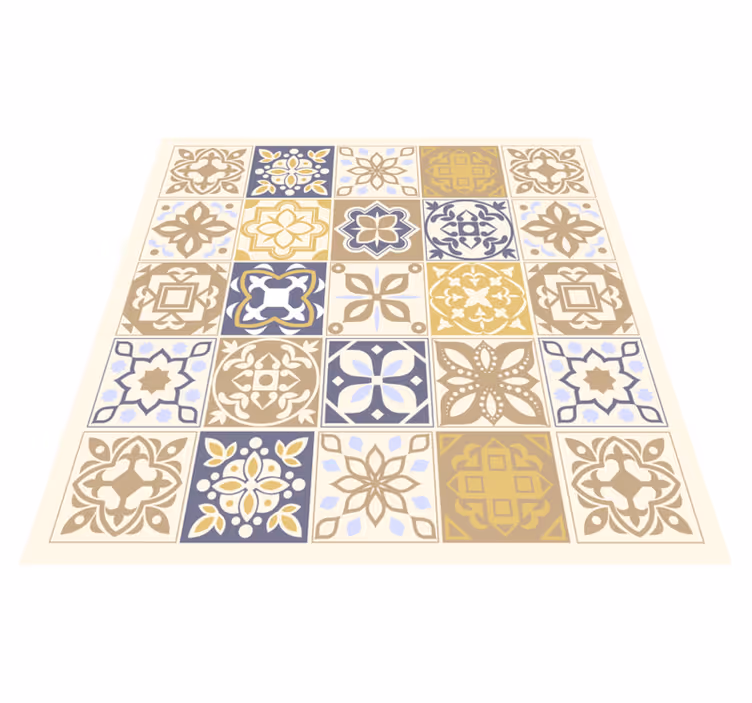 Tappeto vinile cucina piastrelle spagnole pietra calcarea - TenStickers