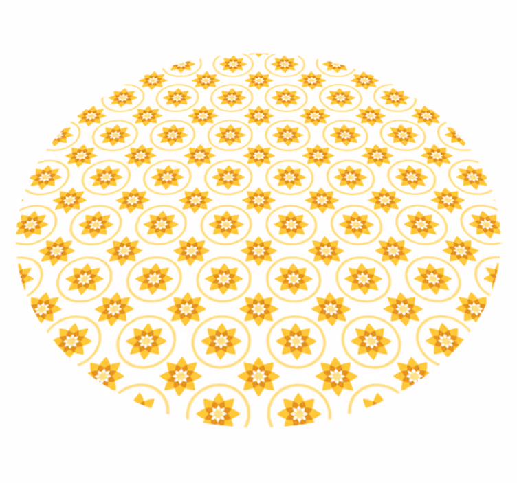 Tappeto vinile fiori concetto floreale giallo - TenStickers