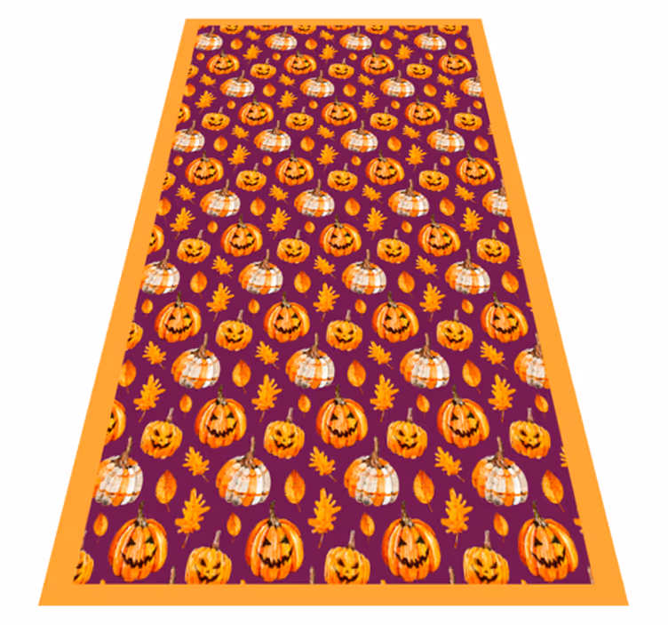 Tappeto vinile Halloween modello di zucca - TenStickers