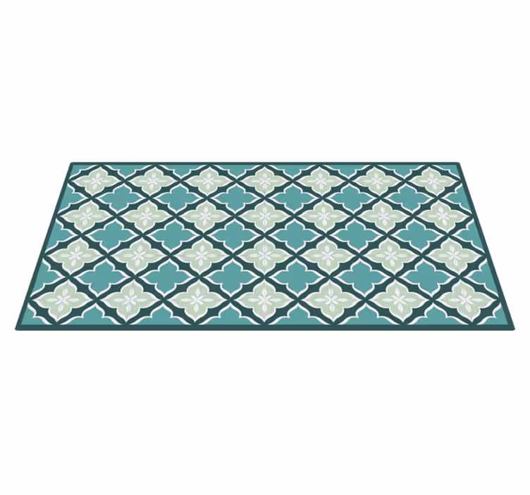 Tappeto vinile mosaico motivo floreale a mosaico - TenStickers