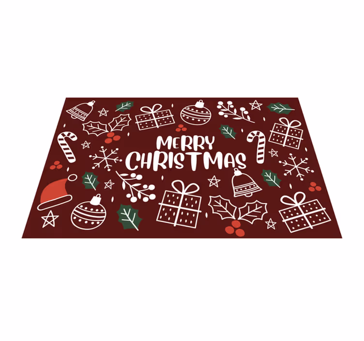 Tappeto Vinile Natale simboli delle festività - TenStickers