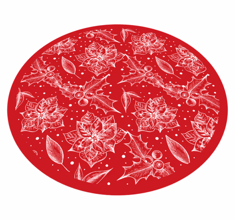 Tappeto Vinile Natale motivo stella di natale stagionale - TenStickers