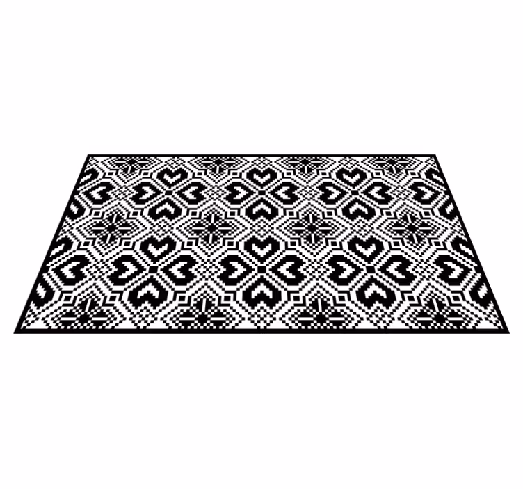 Tappeto vinile geometrico modello tribale monocromatico - TenStickers