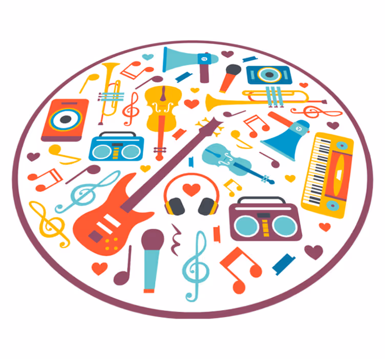 Tappeto vinile per bambini circolo di gioco musicale - TenStickers