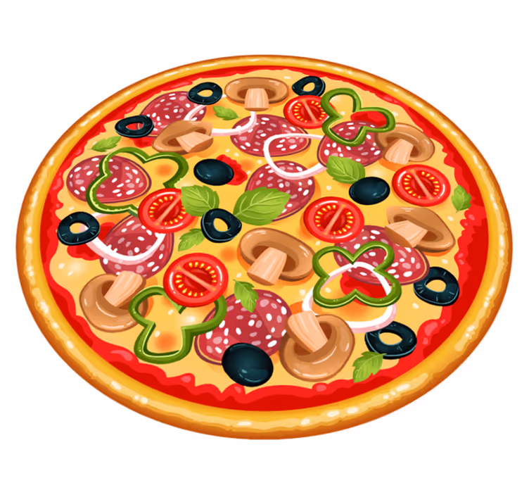 Tappeto in vinile rotondo Pizza italiana - TenStickers