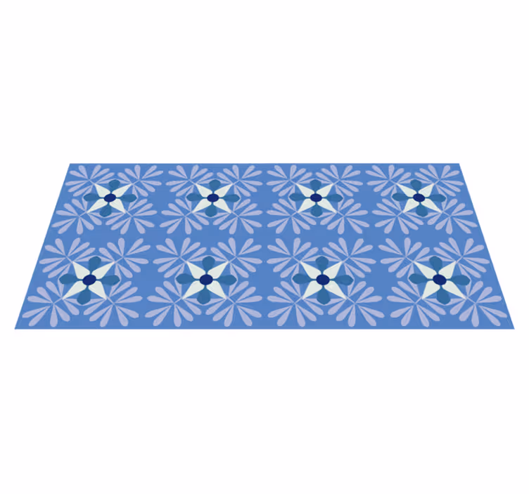 Tappeto vinile fiori motivo di simmetria floreale - TenStickers