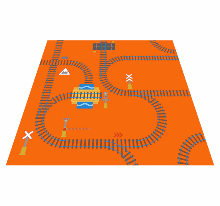 Tappeto vinile giochi layout della pista giocoso - TenStickers